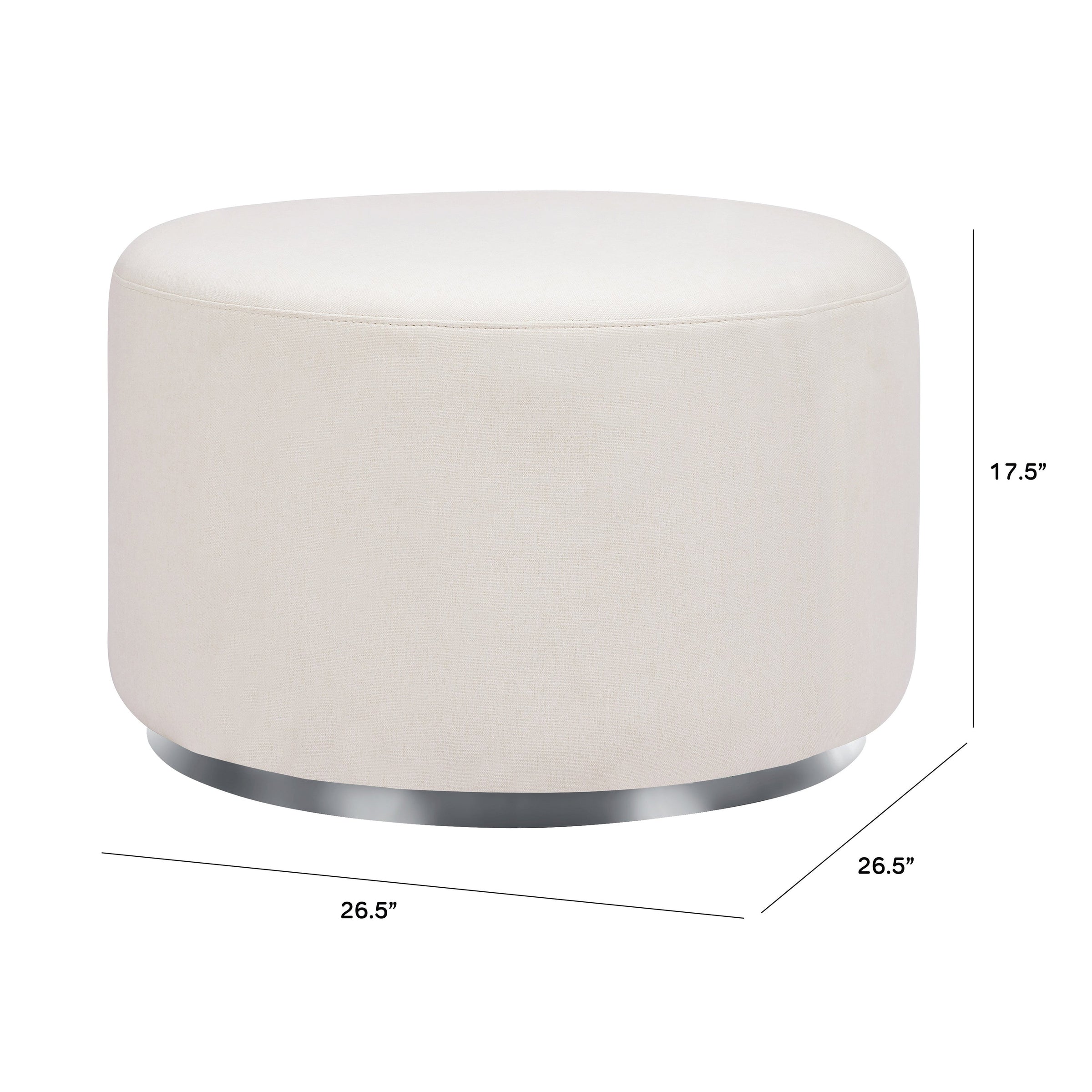 M10185PCMEW,Tuba Gliding Ottoman in Performance Cream Eco-Weave