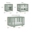 M23401LS,Yuzu 8-in-1 Convertible Crib w/All-Stages Conversion Kits in Light Sage
