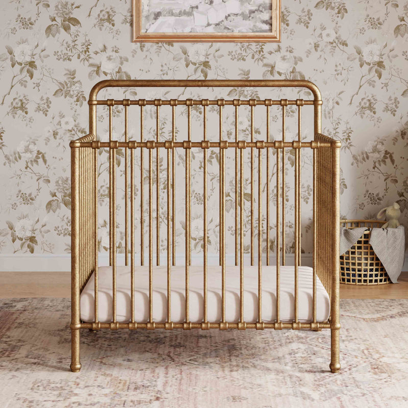 M15398VG,Winston 4-in-1 Convertible Mini Crib in Vintage Gold