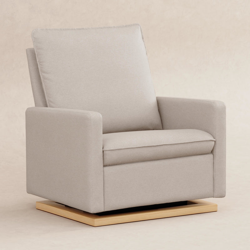 M20984PBEWLB,Cali Pillowback Chair and a Half Glider in Performance Beach Eco-Weave w/ Light Wood Base