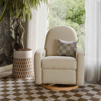 M23188PCMEWLB,Nami Glider Recliner w/ Electronic Control and USB in Performance Cream Eco-Weave w/Light wood base