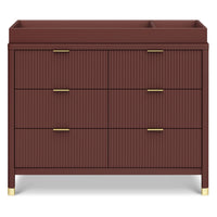 M26716CR,Brimsley Tambour 6-Drawer Assembled Dresser in Crimson