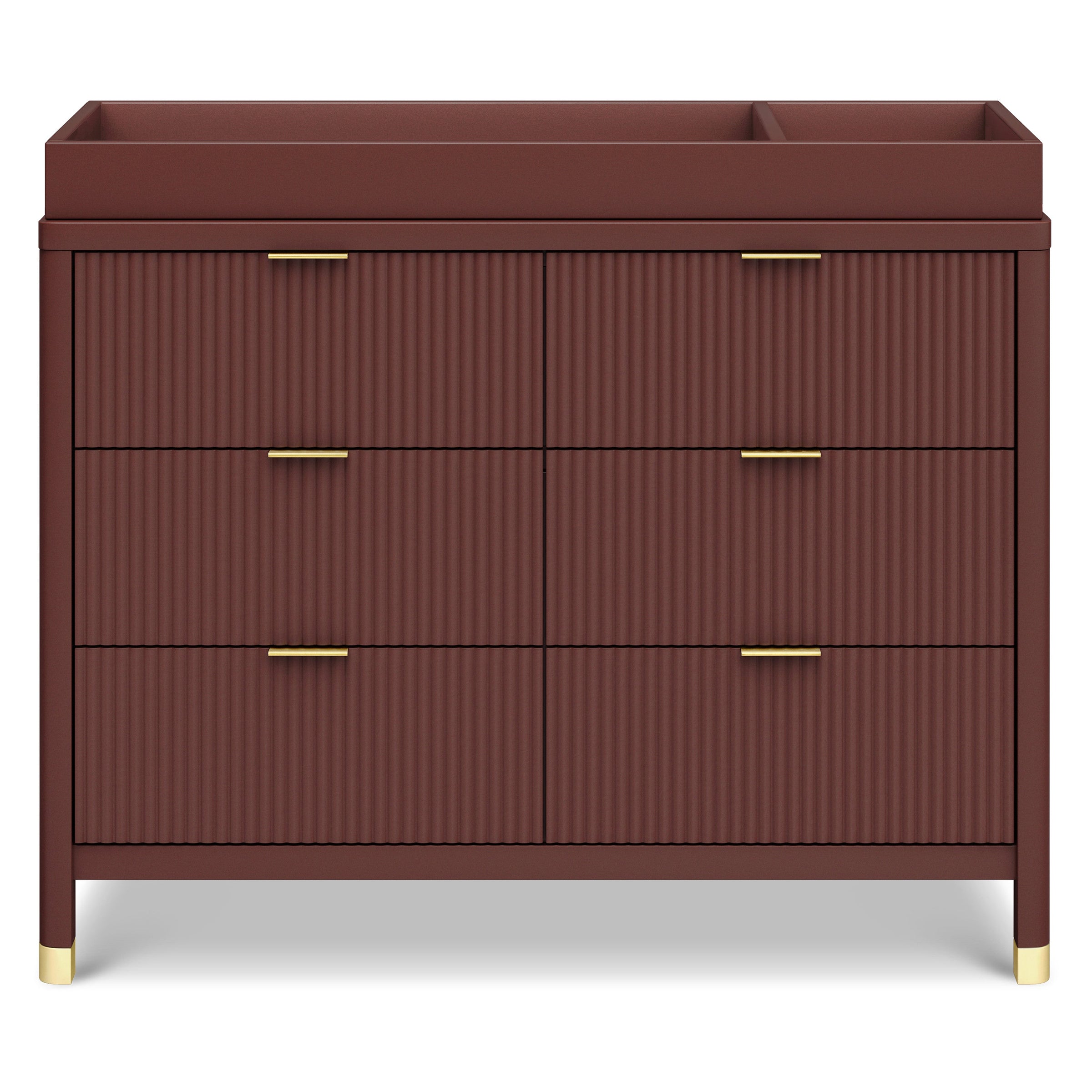 M26716CR,Brimsley Tambour 6-Drawer Assembled Dresser in Crimson