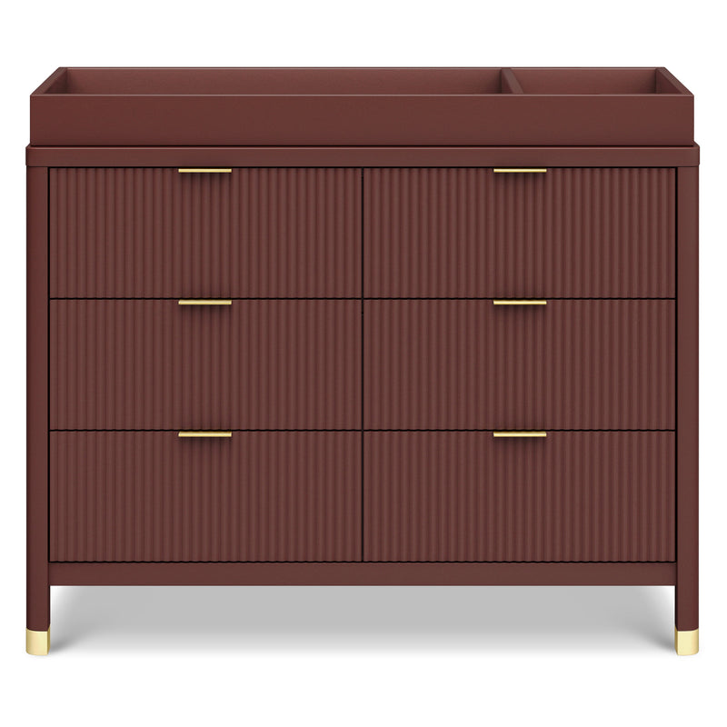 M26716CR,Brimsley Tambour 6-Drawer Assembled Dresser in Crimson