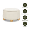 M30985PWBHF,Tuffet Storage Ottoman in Performance Ivory Boucle w/Honey Ball Feet