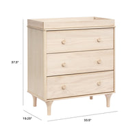 M9023NX,Lolly 3-Drawer Changer Dresser w/Removable Changing Tray in Washed Natural