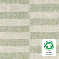 T30537,Moss Stripe Quilted Muslin Changing Pad Cover in GOTS Certified Organic Cotton
