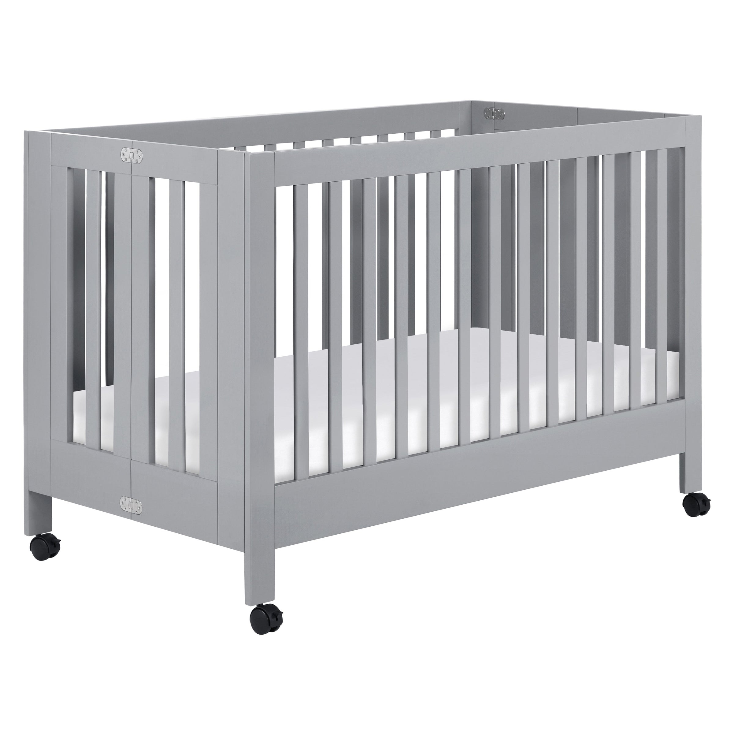 Maki Full-Size Portable Folding Crib with Toddler Rail