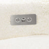M23085CMSGLB,Sigi Glider Recliner w/ Electronic Control and USB in Cream Shearling w/Light Wood Base