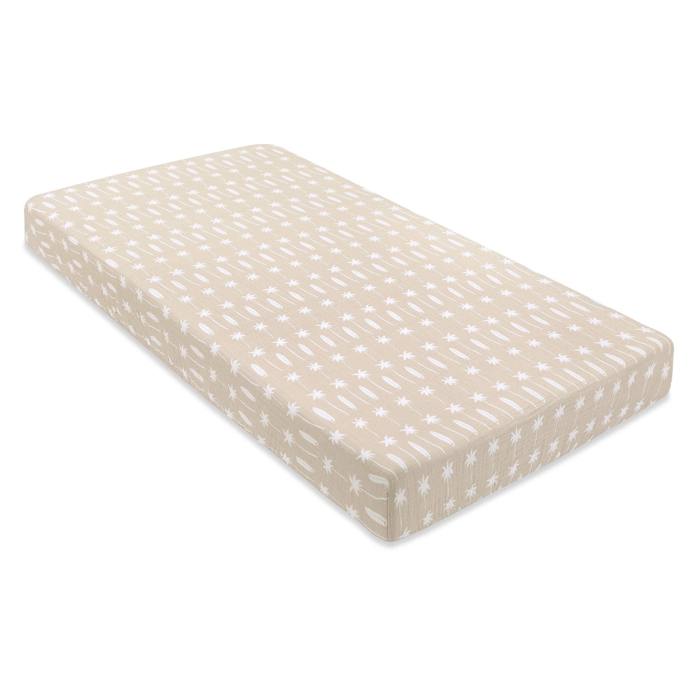 T27035,Beach Bum Muslin Crib Sheet in GOTS Certified Organic Cotton