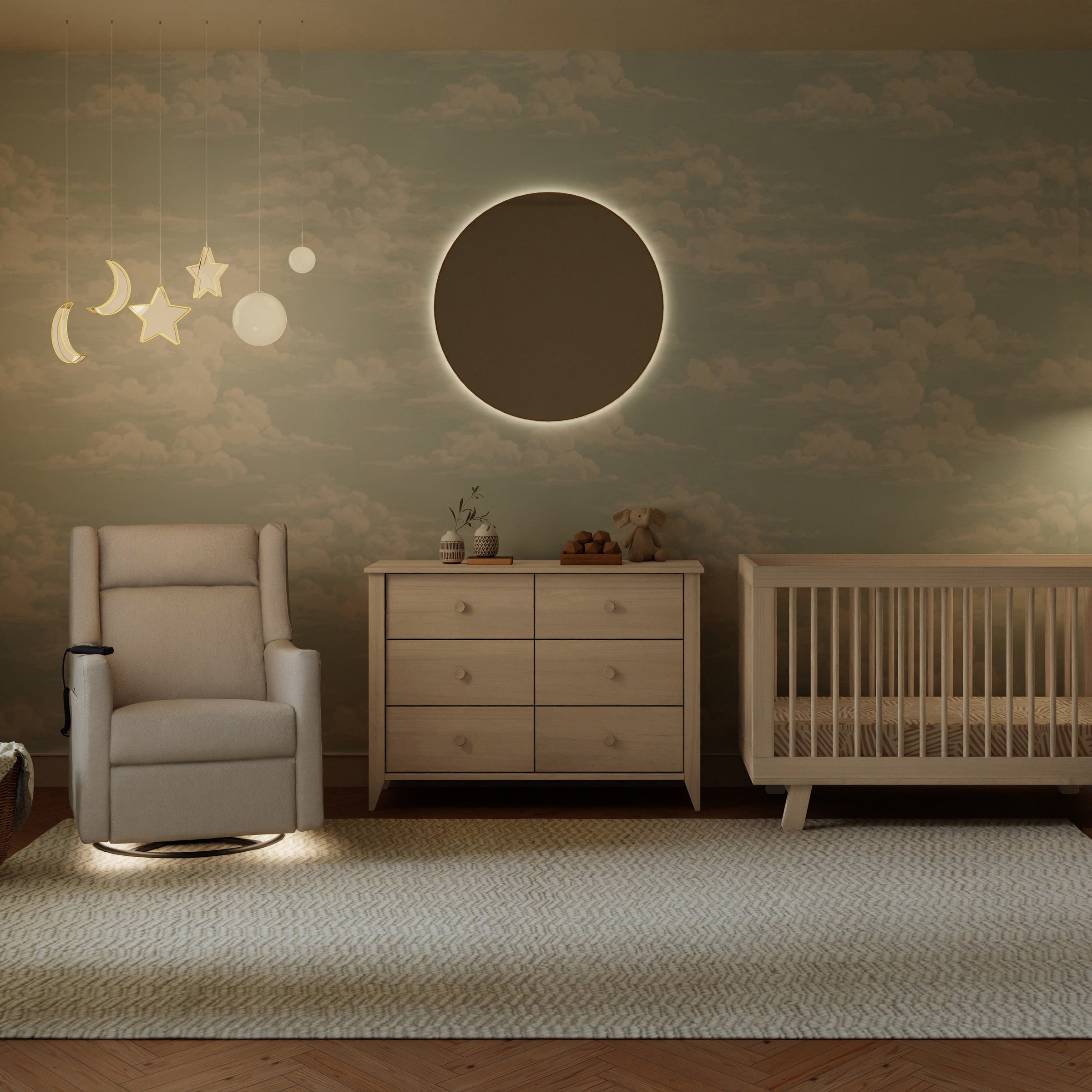 M11283PBEW,Kiwi Deluxe Power Glider Recliner w/Heat&Massage in Performance Beach Eco-Weave