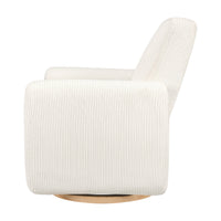 M10287YCLB,Tuba Glider in Ivory Corduroy with Light Wood Base