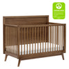 M15901NL,Palma Mid-Century 4-in-1 Convertible Crib w/Toddler Bed Conversion in Natural Walnut