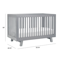 M4201G,Hudson 3-in-1 Convertible Crib w/Toddler Bed Conversion Kit in Grey Finish