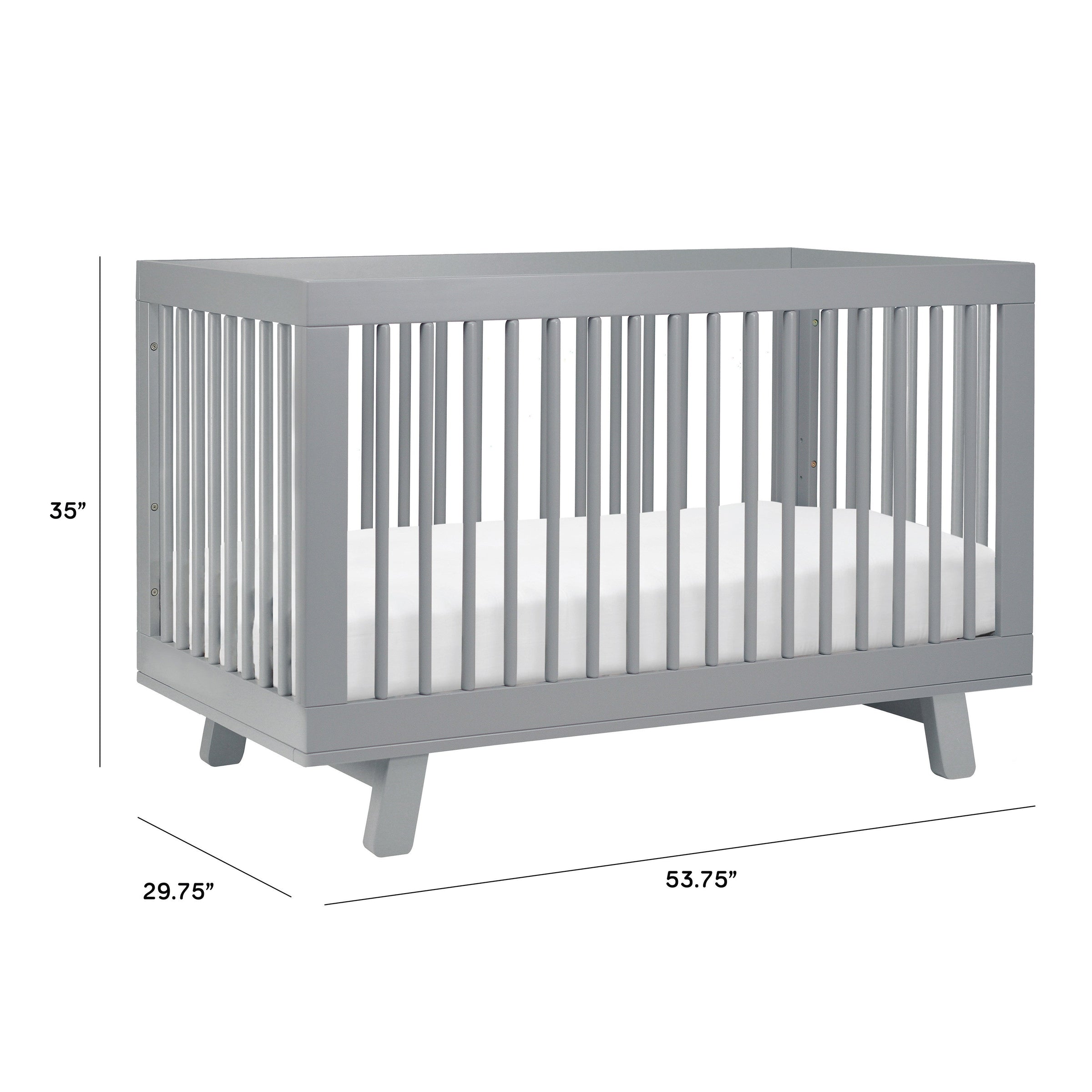 M4201G,Hudson 3-in-1 Convertible Crib w/Toddler Bed Conversion Kit in Grey Finish