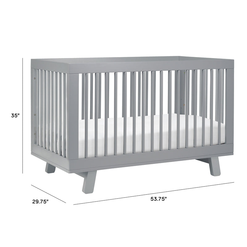 M4201G,Hudson 3-in-1 Convertible Crib w/Toddler Bed Conversion Kit in Grey Finish