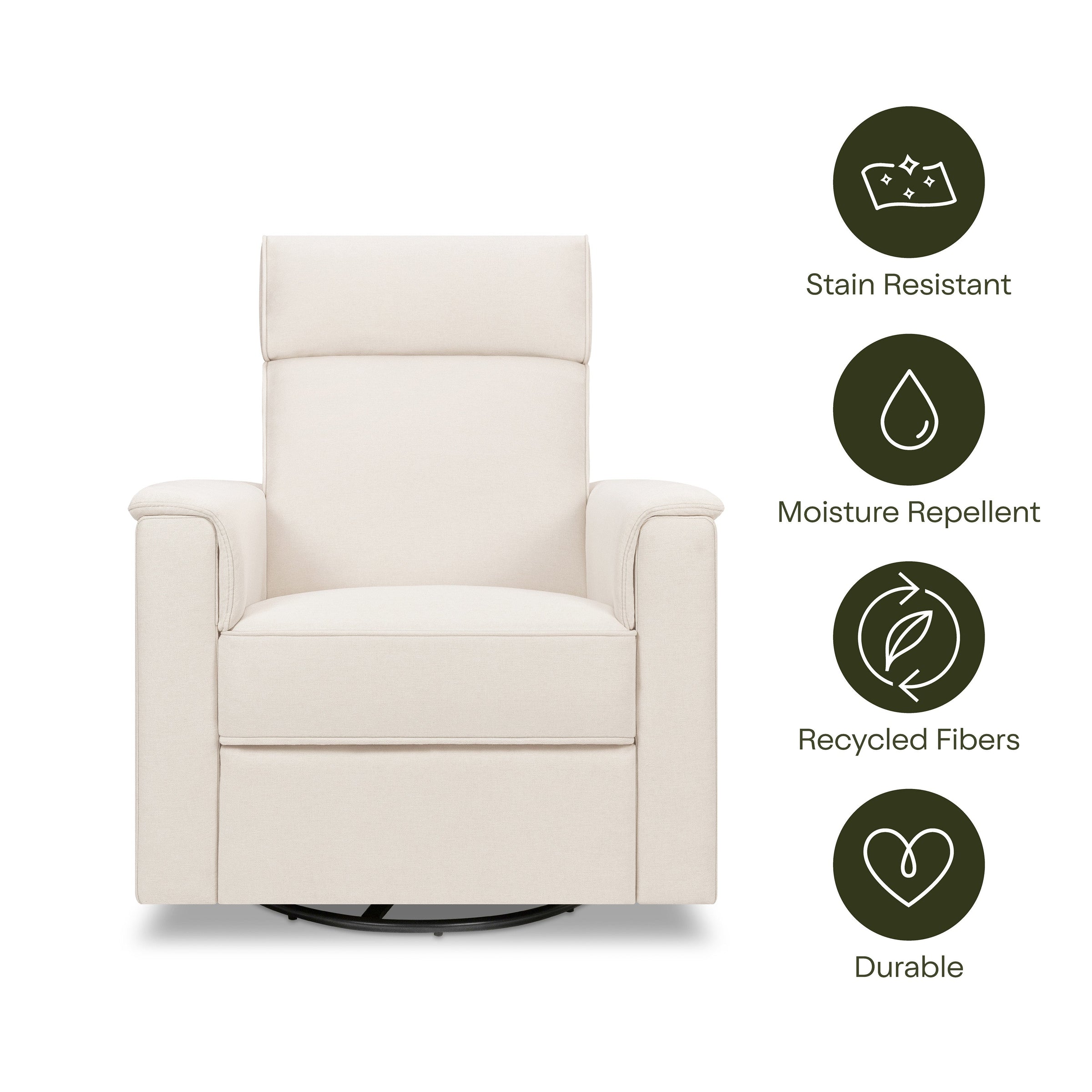 M17183PCMEW,Willa Deluxe Power Glider Recliner w/Heat&Massage in Performance Cream Eco-Weave