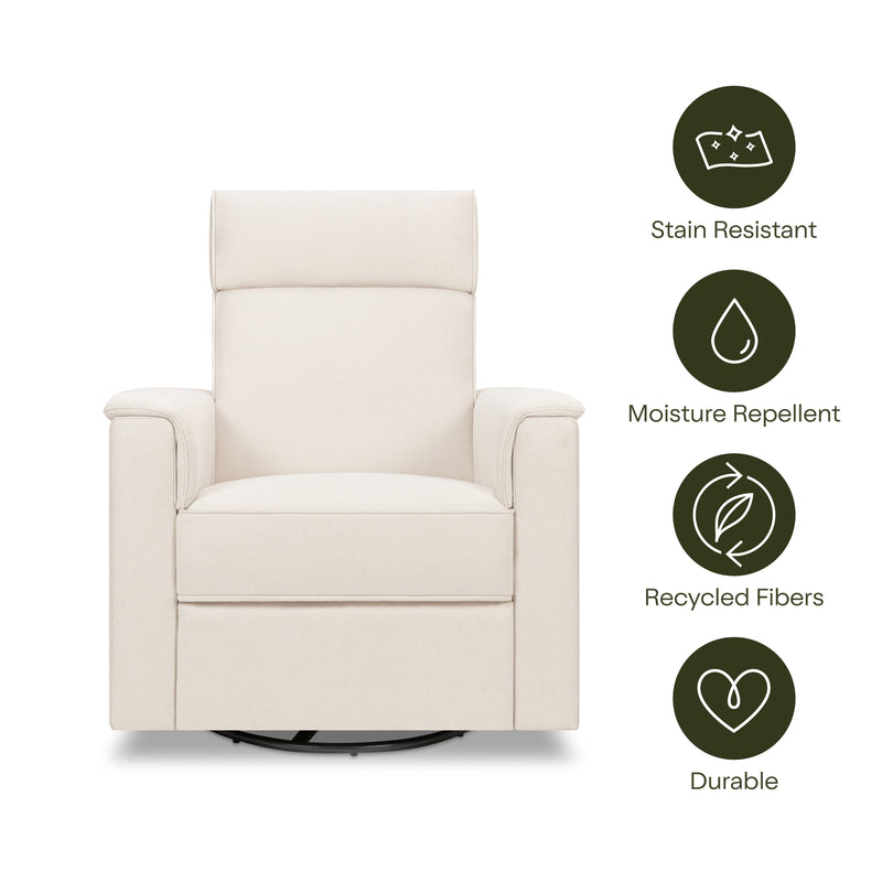 M17183PCMEW,Willa Deluxe Power Glider Recliner w/Heat&Massage in Performance Cream Eco-Weave