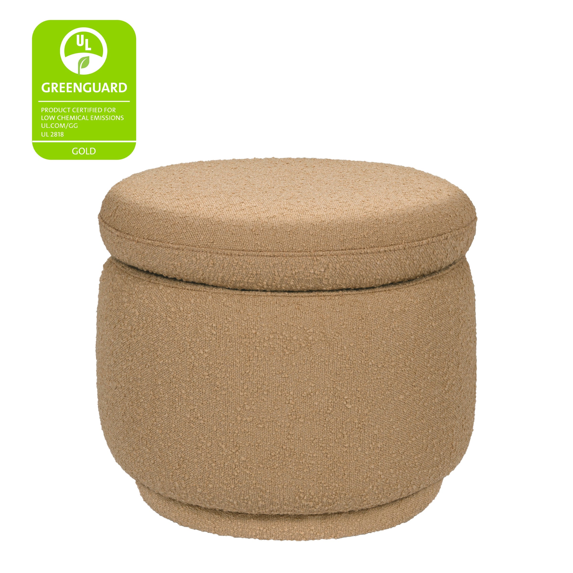 M22985SAB,Enoki Storage Ottoman in Sand Boucle