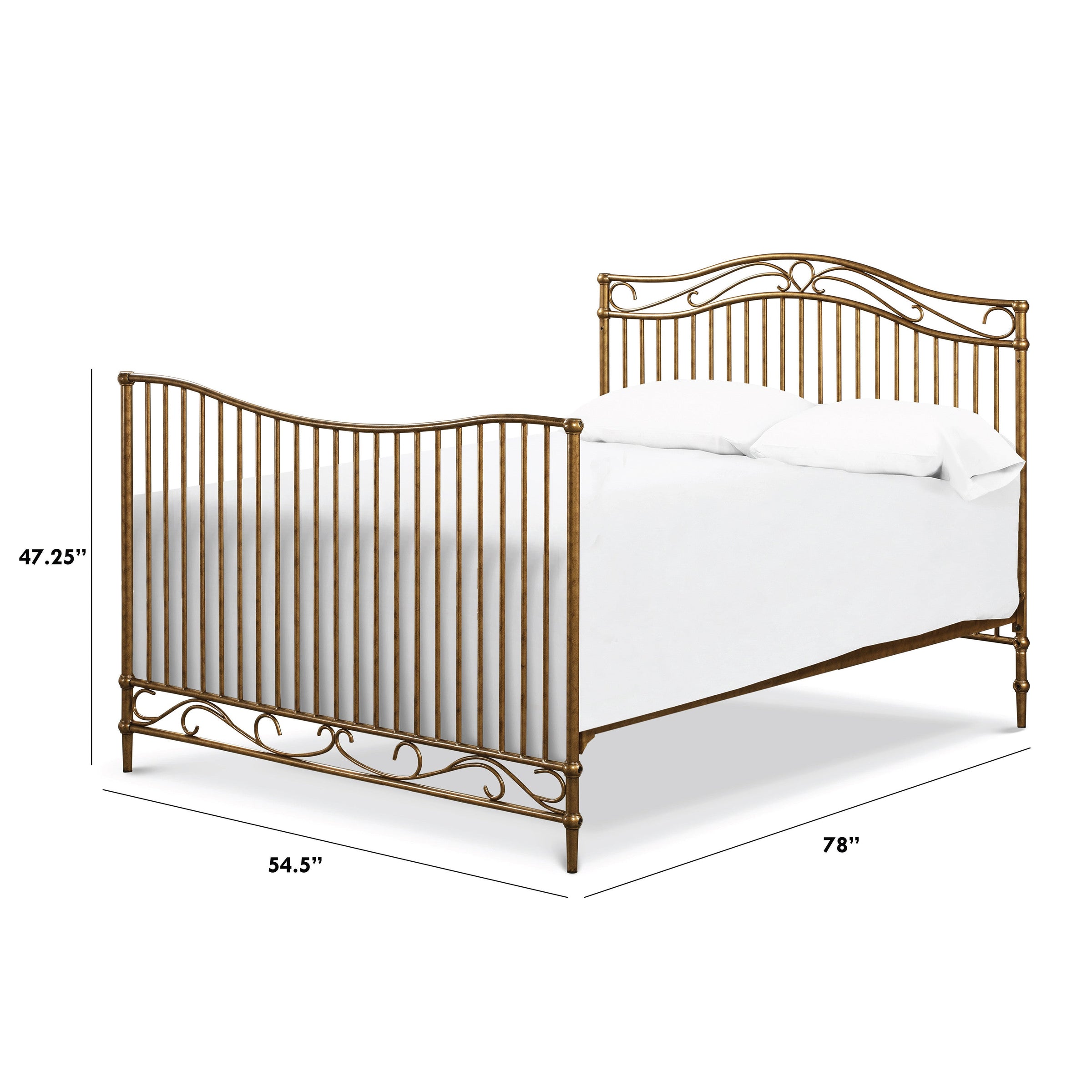 M21589VG,Noelle Full Size Bed Conversion Kit in Vintage Gold