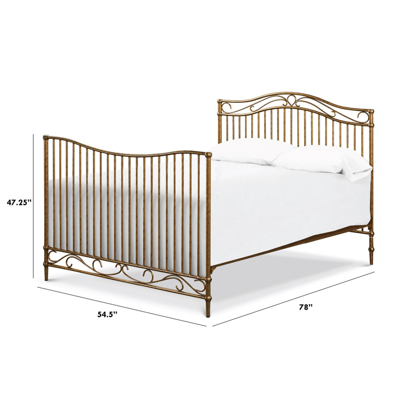 M21589VG,Noelle Full Size Bed Conversion Kit in Vintage Gold