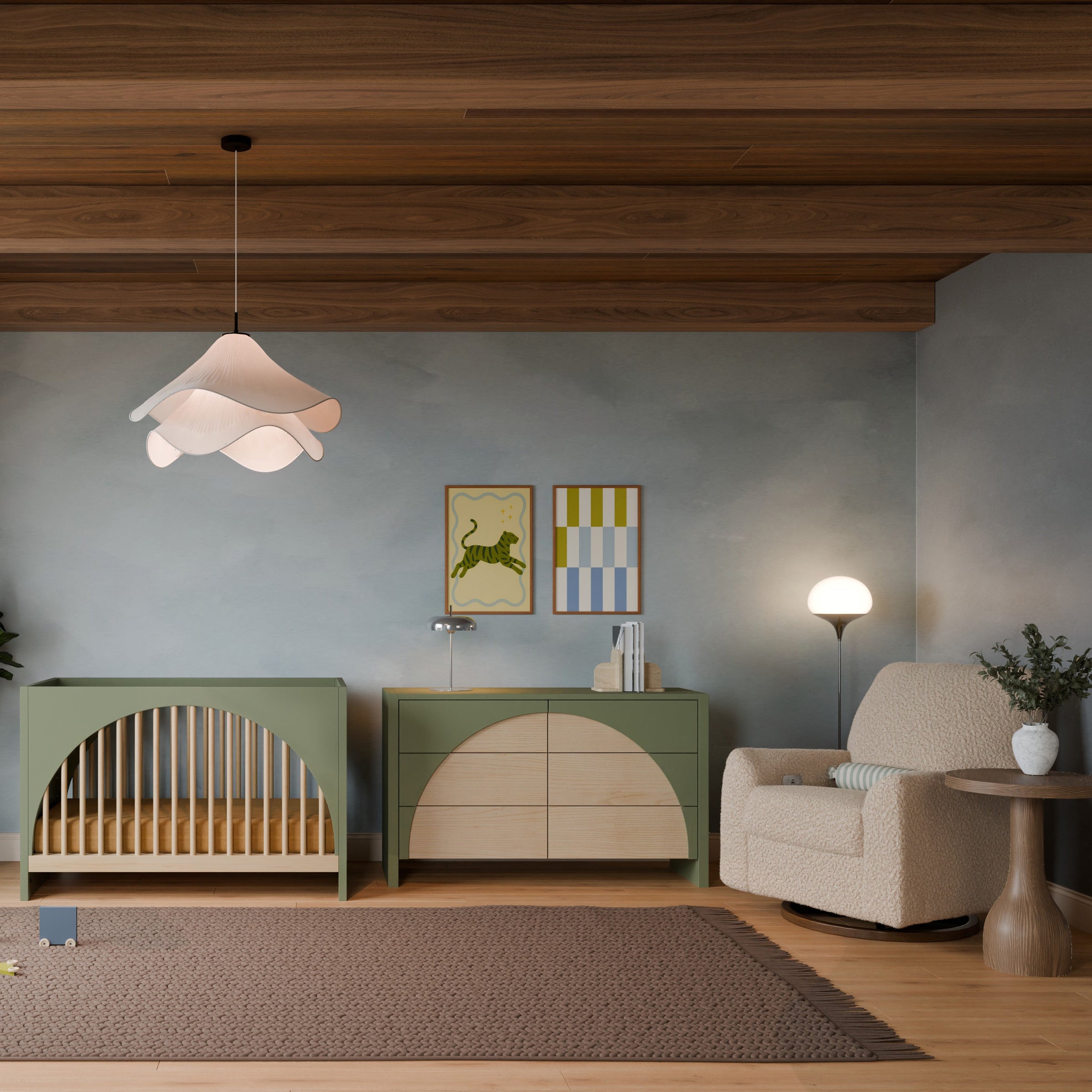 M30216OLSH,Moab 6-Drawer Assembled Dresser in Olive/Ash