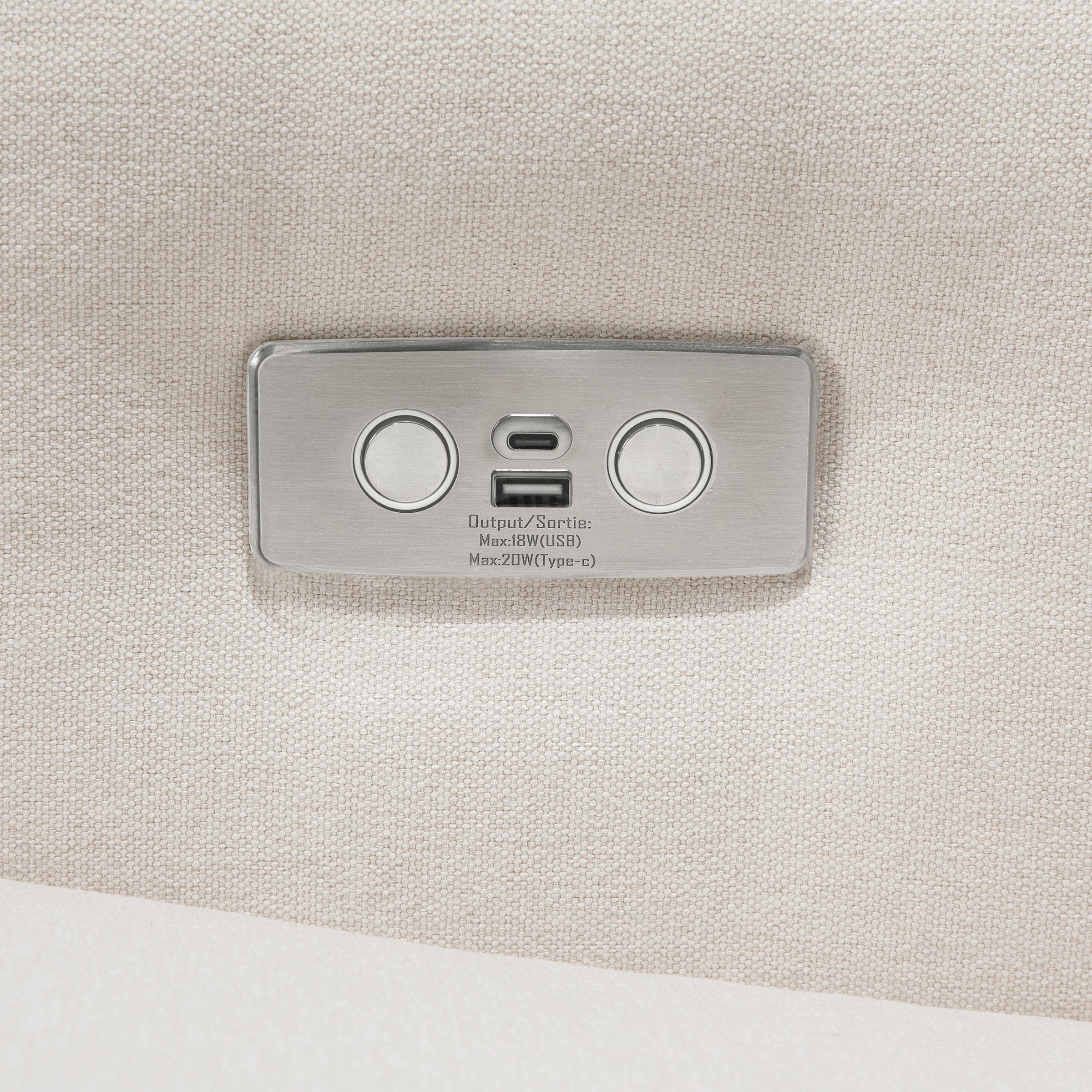 M23085PCMEWLB,Sigi Glider Recliner w/ Electronic Control and USB in Performance Cream Eco-Weave w/Light wood base