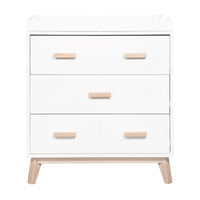 M5823WNX,Scoot 3-Drawer Changer Dresser in White/Washed Natural Finish
