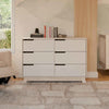 M4216NXW,Hudson 6-Drawer Double Dresser  Assembled in Washed Natural and White