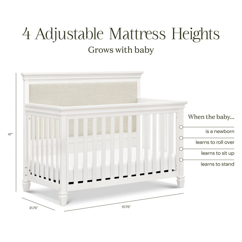 M15801RW,Darlington 4-in-1 Convertible Crib in Warm White