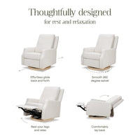 M22287FCSLB,Crewe Recliner and Swivel Glider in Fog Chatham Stripe Performance Eco-Weave w/LB