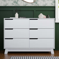 M4216W,Hudson 6-Drawer Double Dresser  Assembled in White Finish
