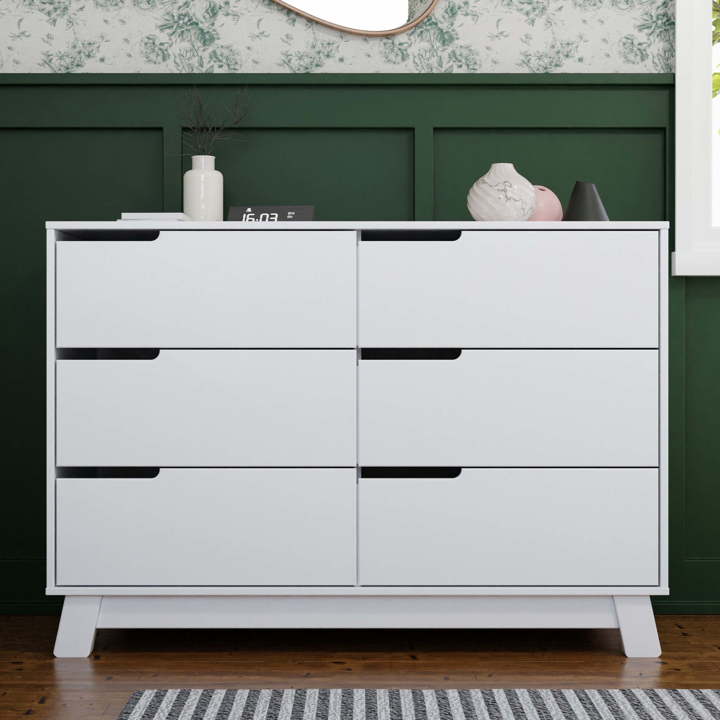 M4216W,Hudson 6-Drawer Double Dresser  Assembled in White Finish