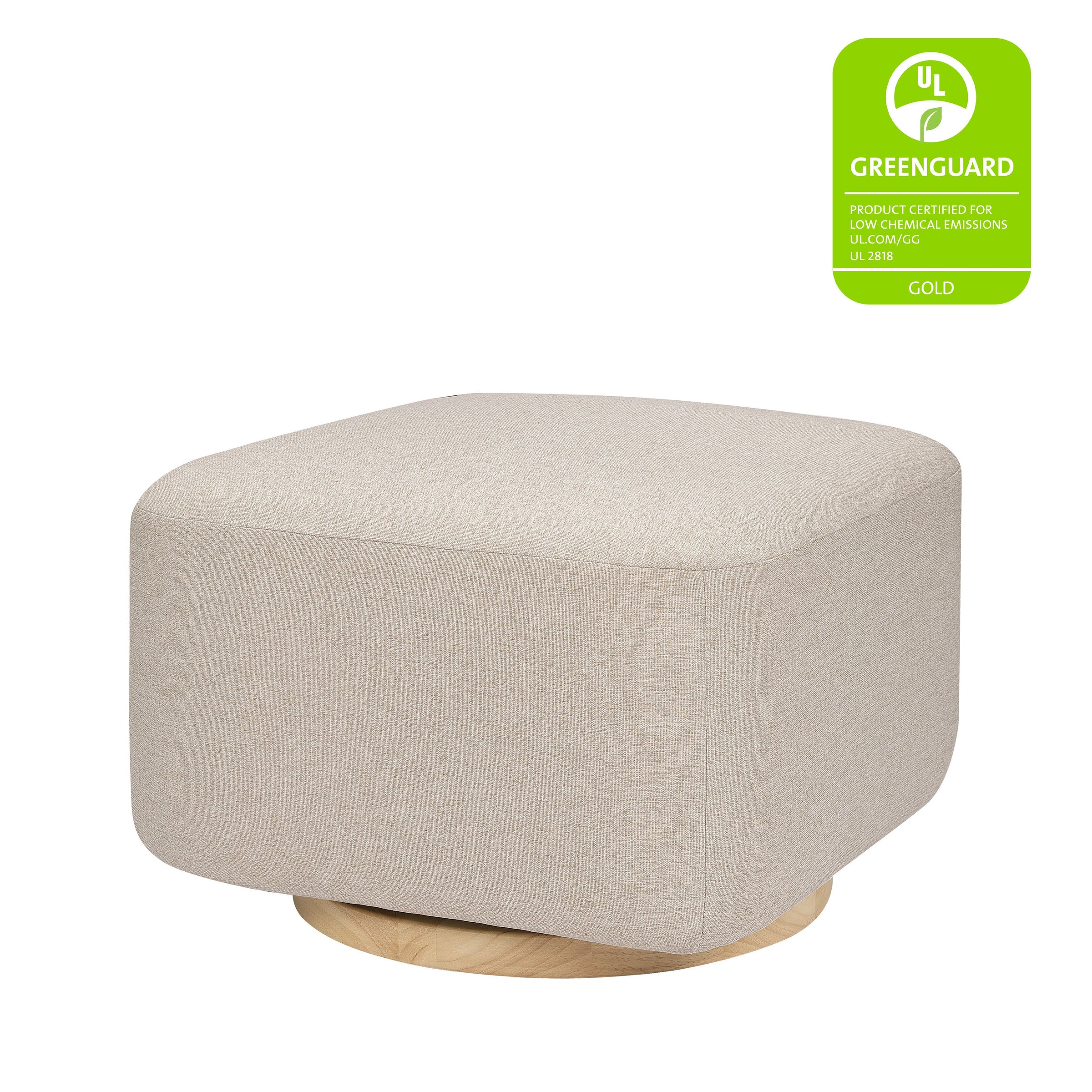 M26385PBEWLB,Kiwi Gliding Ottoman in Performance Beach Eco-Weave w/ Light Wood Base
