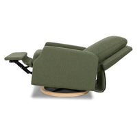 M22287OBLB,Crewe Recliner and Swivel Glider in Olive Boucle w/Light Wood Base