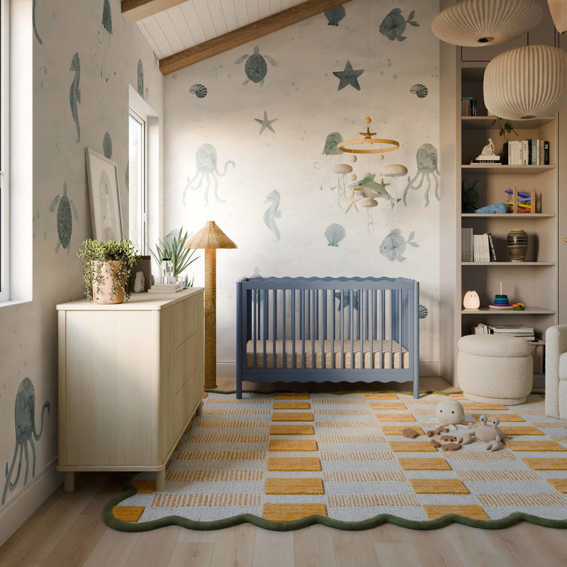 M27901CVB,Swell 4-in-1 Convertible Crib w/Toddler Conversion Kit in Cove Blue