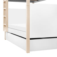 M18494WNX,TipToe Bunk Bed in White and Washed Natural