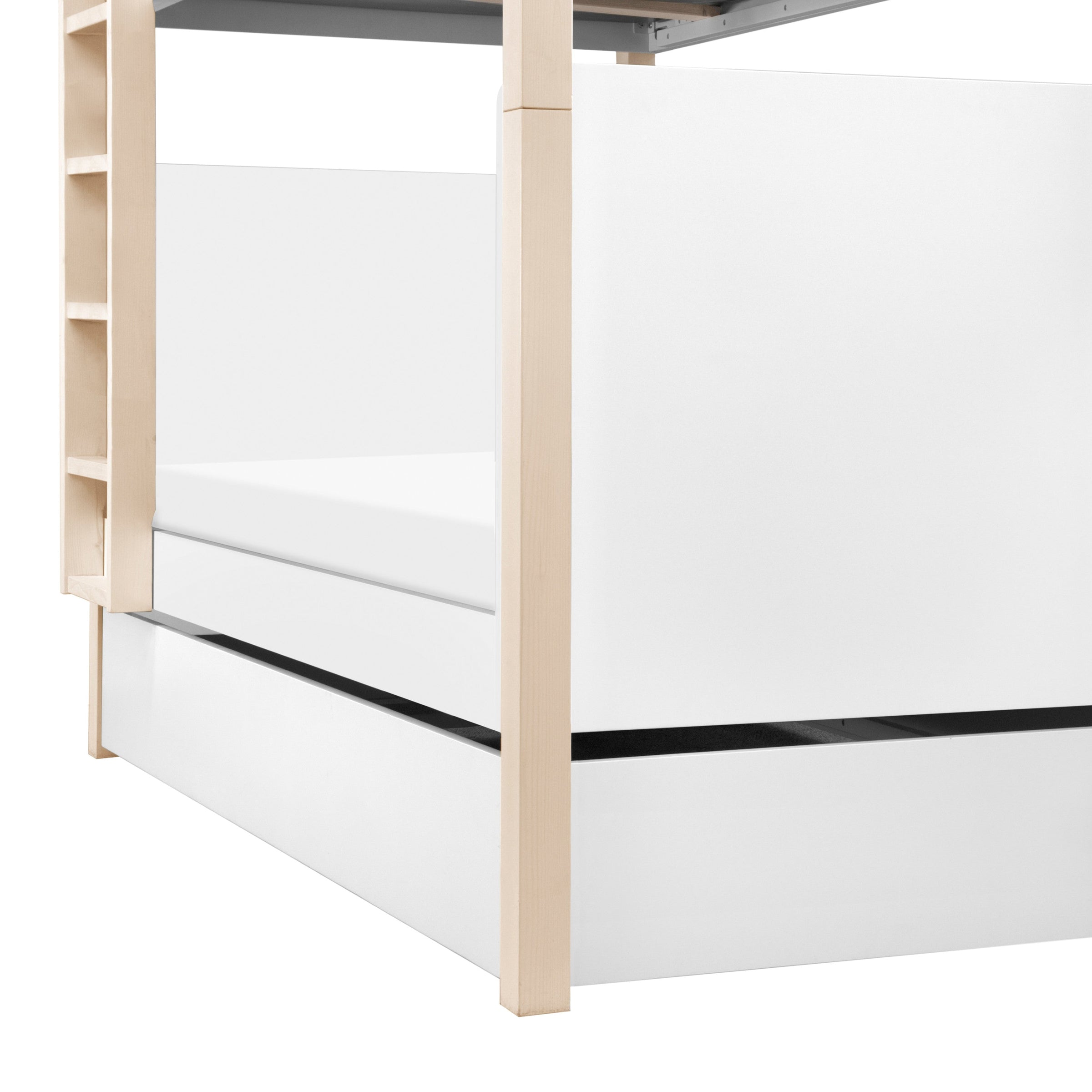 M18494WNX,TipToe Bunk Bed in White and Washed Natural