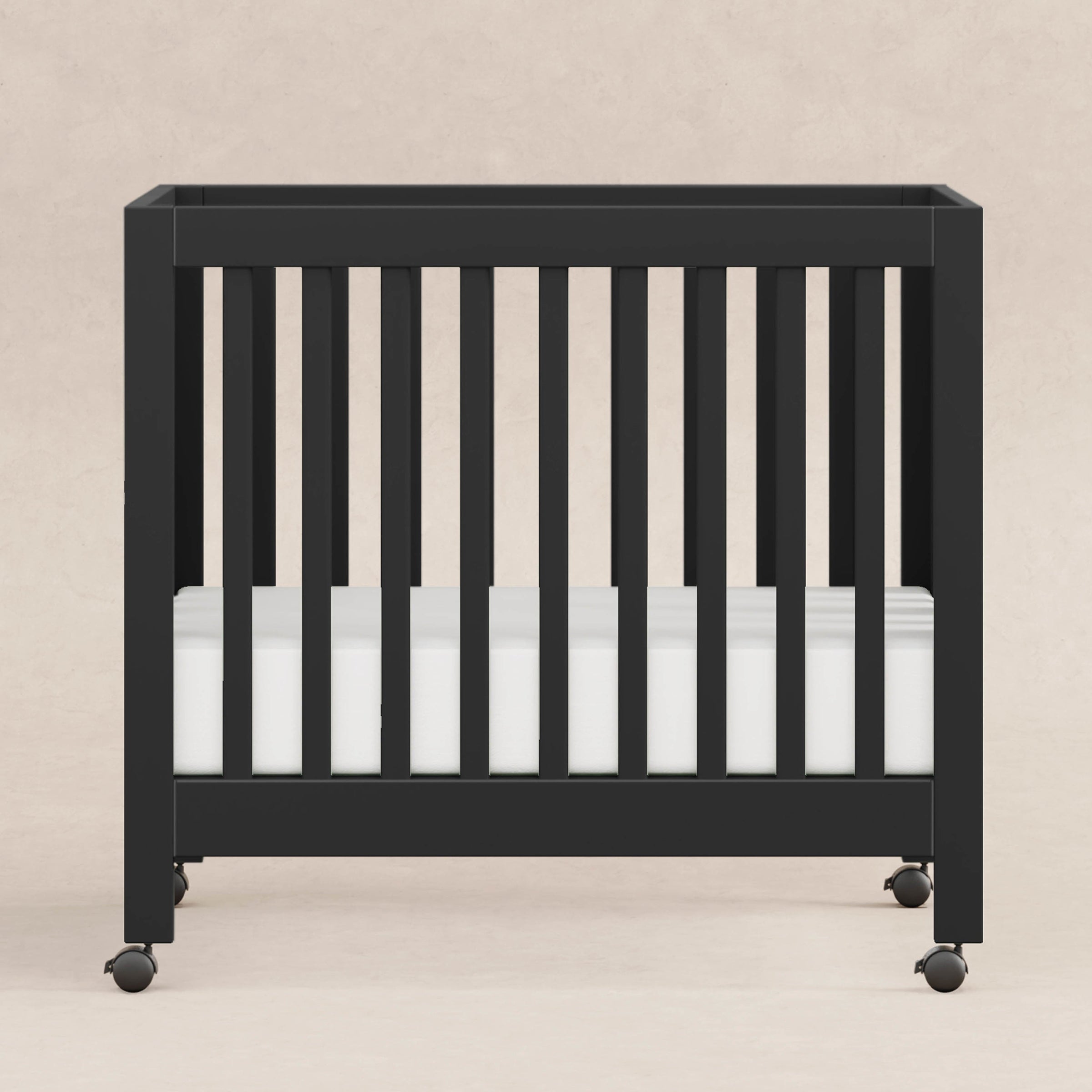 M6698B,Origami Mini Crib in Black Finish