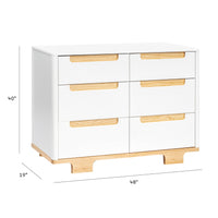M23426WN,Yuzu 6-Drawer Dresser in White/Natural
