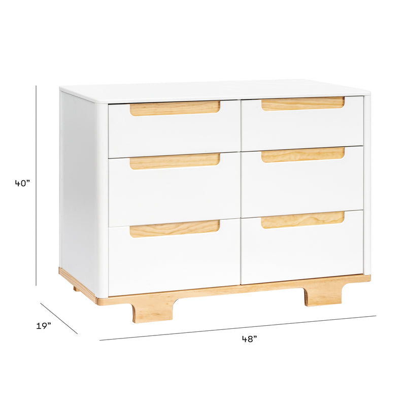 M23426WN,Yuzu 6-Drawer Dresser in White/Natural