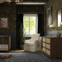 M23716NLBC,Marin with Cane 6 Drawer Assembled Dresser in Natural Walnut and Blonde Cane