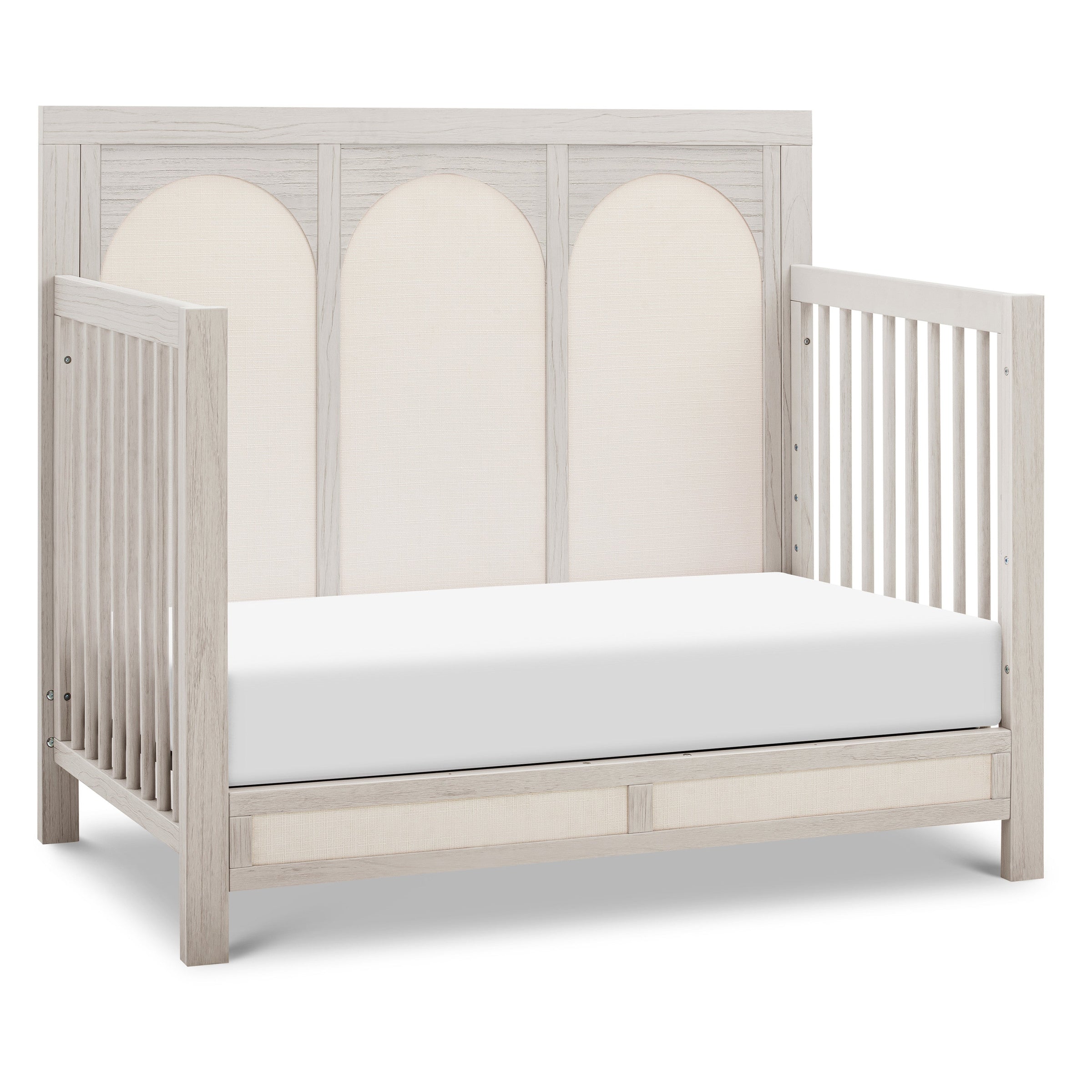 M24801WDFPEW,Eloise 4-in-1 Convertible Crib in White Driftwood and Performance Pearl Eco-Weave