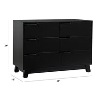 M4216B,Hudson 6-Drawer Double Dresser  Assembled in Black