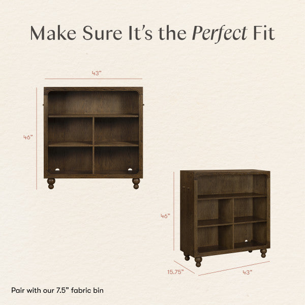 M33314TE,Nate Berkus x Babyletto Astre Assembled Bookcase in Toffee