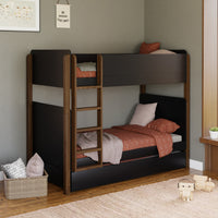M18494BNL,TipToe Bunk Bed in Black and Natural Walnut