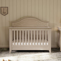M34401SDB,Beckett Rustic 4-in-1 Convertible Curve Top Crib in Sandbar