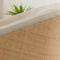 M5887WBCL,Madison Swivel Glider in Ivory Boucle and Cane w/Light Wood Base