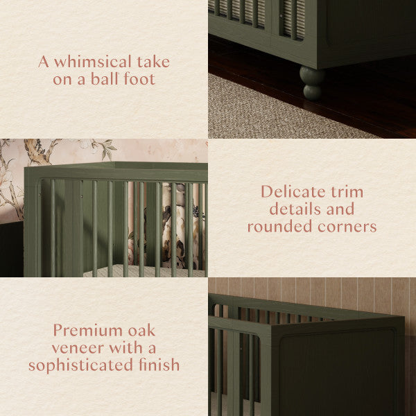 M33380AE,Nate Berkus x Babyletto Astre All-Stages Crib w/Bassinet & Toddler Bed Kits in Archival Elm