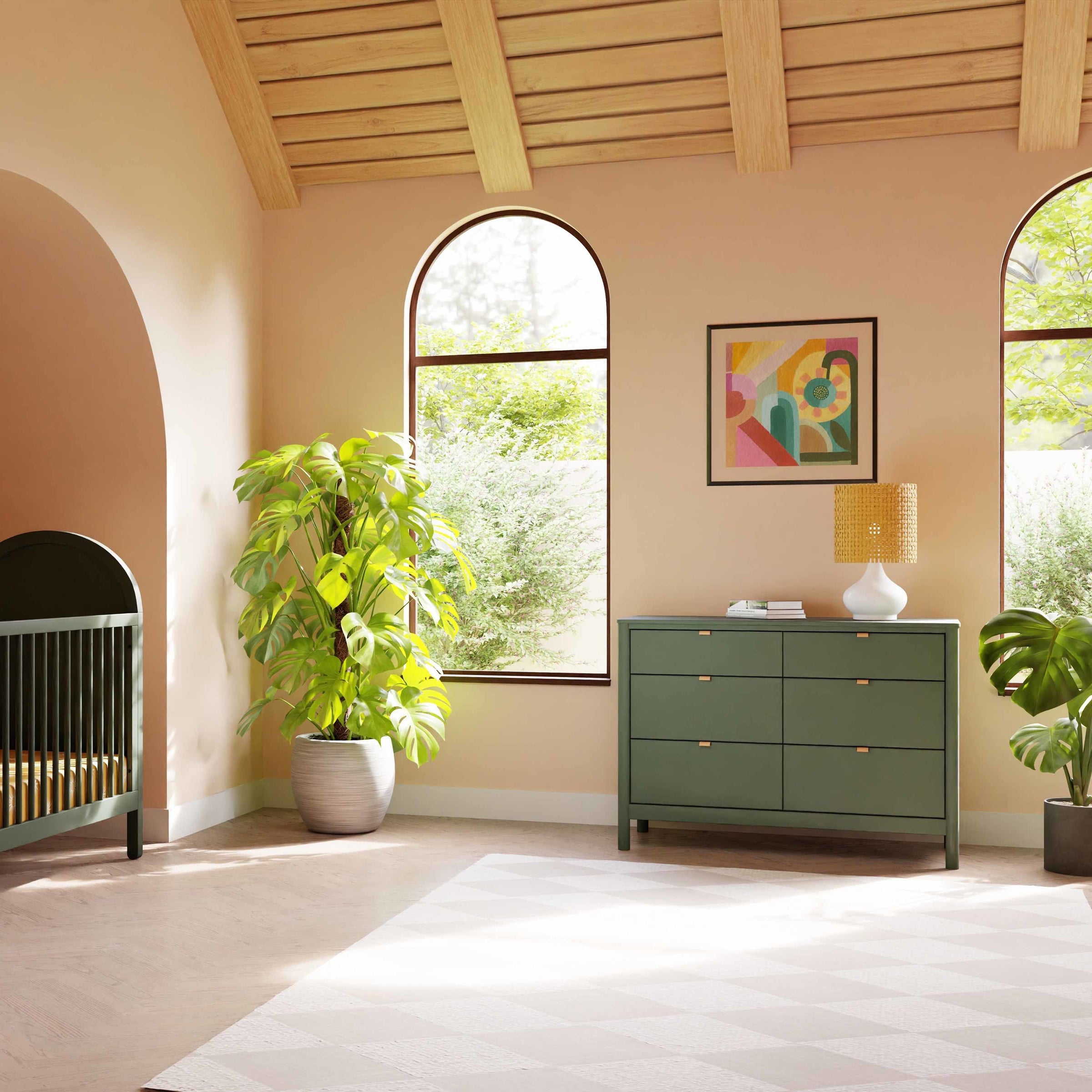 M25616FRGR,Bondi 6-Drawer Assembled Dresser in Forest Green